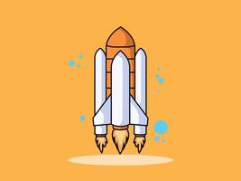 a rocket flying into space. Modern icon design with a sleek, dynamic look, representing innovation and success vector