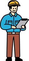 flat icon of Technician is holding documents vector