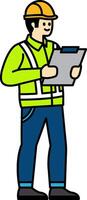 isolate flat icon of Technician is holding documents vector