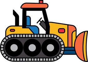 flat icon of loader tractor vector