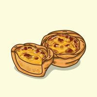 Sweet egg tarts that are crispy on the outside and soft on the inside vector