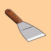 Construction scraper with brown handle vector