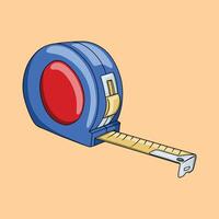 Simple tape measure tool in blue and red vector