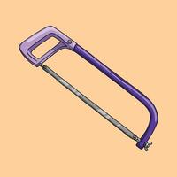 Purple sharp hacksaw isolated on beige vector