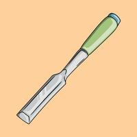 Sharp chisel illustration isolated on orange background vector