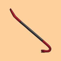 Realistic crowbar with black handle in the middle vector