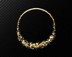 A stunning and mesmerizing golden glitter circular frame that is perfect for creating elegant designs and decorations vector