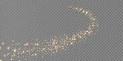 A stunning golden sparkle trail that is perfect for creating festive designs and enchanting magical themes vector