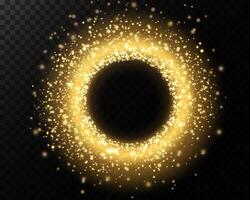 A Sparkling Glittering Golden Circle Adorned with Sparkles vector