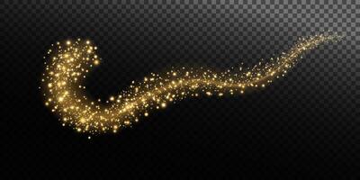 A dazzling trail of glittering gold sparkles that is perfect for creating magical effects and celebrations vector