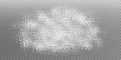 A cloud of delicate white particles that closely resemble sugar, salt, or flour, creating a unique textured appearance vector
