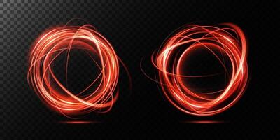 A vibrant and glowing red light swirls around, making it perfect for creative designs and abstract backgrounds vector