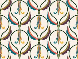 a colorful pattern .with leaves and flowers vector