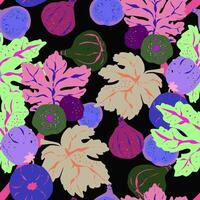a pattern with colorful fruits and vegetables vector