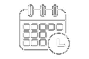Clock and Daily Planner Symbol, calendar icon, time management, schedule icon, event planner vector