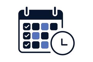 Calendar Clock Reminder Symbol, calendar icon, time management, schedule icon, event planner vector