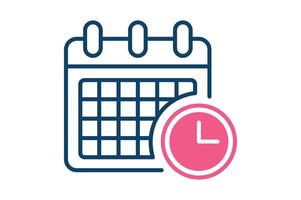 Minimalist Time Planner Icon, calendar icon, time management, schedule icon, event planner vector
