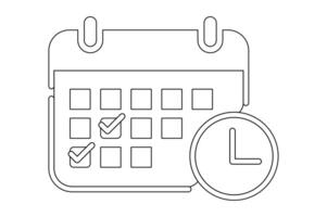 Clock with Monthly Calendar Icon, calendar icon, time management, schedule icon, event planner vector
