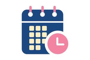 Clock and Calendar Symbol Illustration, calendar icon, time management, schedule icon, event planner vector