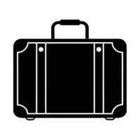A simple and sophisticated monochrome depiction of an elegant black travel suitcase, conveying themes of journeys and destination. vector