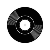 The timeless elegance of a vinyl record, captured in a minimalist monochrome design, evoking nostalgia for analog sound experiences. vector