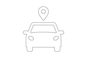 Vehicle Navigation Pin Art, car map location icon, vehicle tracking pin icon, car route gps icon, location pin with car vector