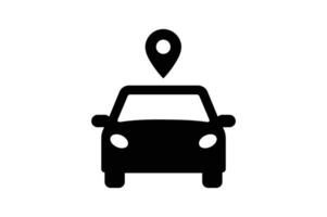 Map Pin and Car Symbol , car map location icon, vehicle tracking pin icon, car route gps icon, location pin with car vector