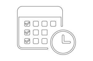 Clock and Calendar Graphic Icon, calendar icon, time management, schedule icon, event planner vector