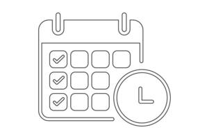 Time Tracking and Calendar Icon, calendar icon, time management, schedule icon, event planner vector
