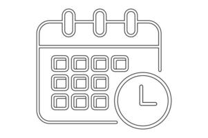 Meeting Schedule Icon with Clock, calendar icon, time management, schedule icon, event planner vector