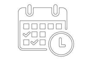 Office Time Planning Icon, calendar icon, time management, schedule icon, event planner vector