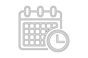 Task Scheduler with Time Icon, calendar icon, time management, schedule icon, event planner vector