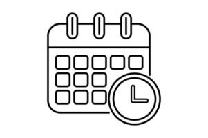 Event Planning Icon with Clock, calendar icon, time management, schedule icon, event planner vector