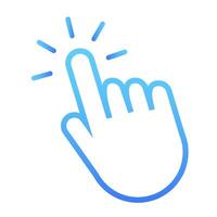 Hand cursor icon. Modern click symbol for web or mobile app. Finger touch or tap sign. illustration vector