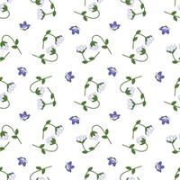 Seamless floral pattern, anemone hepatica flowers. Repeating background, print, repeatable texture, petals, blossoms, for textile, fabric, wrapping print. Flat illustration. vector