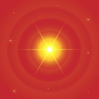 bright beautiful elements on a red background, special effects, yellow stars for photos and videos, decoration