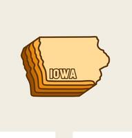 Iowa Map with Simple and Retro Style Perfect for Print, Apparel, etc vector