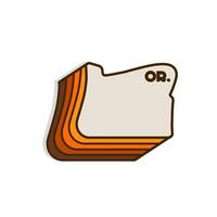 Oregon Map with Simple and Retro Style Perfect for Sticker, Apparel, etc vector