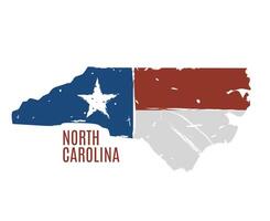 North Carolina Map with Flag Texture Perfect for Print, Apparel, etc vector
