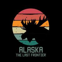 Alaska Moose in Retro Color Background Perfect For Print, Apparel, etc vector