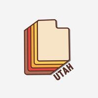 Utah Layering Map With Retro Style Perfect for Print, Apparel, etc vector