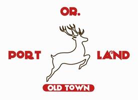 Oregon Port Land Deer Perfect for Print, Apparel, etc vector