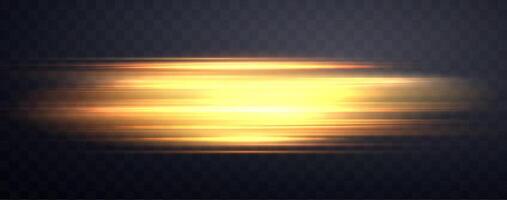 Speed rays, velocity light neon flow, zoom in motion effect, orange glow speed lines, colorful light trails, stripes. Abstract vector
