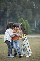 Little Models Playing Poshampa Game In The Park photo