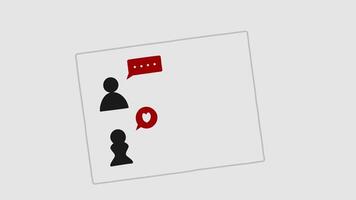 Animated The top figure has a red speech bubble with four dots above its head video