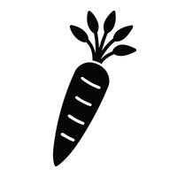Isolated Black Carrot Icon Minimalist Vegetable Illustration Art Style vector