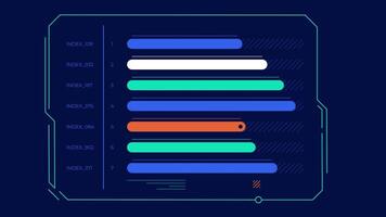 Business infographic element - animated bar plot with indices video