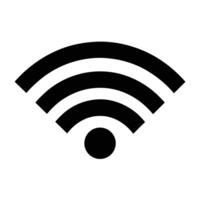 Simple Black Wireless Network Icon With Three Arcs And Circle For Connection vector