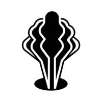 Abstract Graphic Silhouette Of Rippling Forms Rising Upward In Dark Illustration vector
