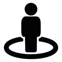 Person Location Icon Spot Navigation And Positioning Concept In Black vector